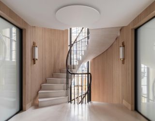 sculptural staircase in coach house by holloway li