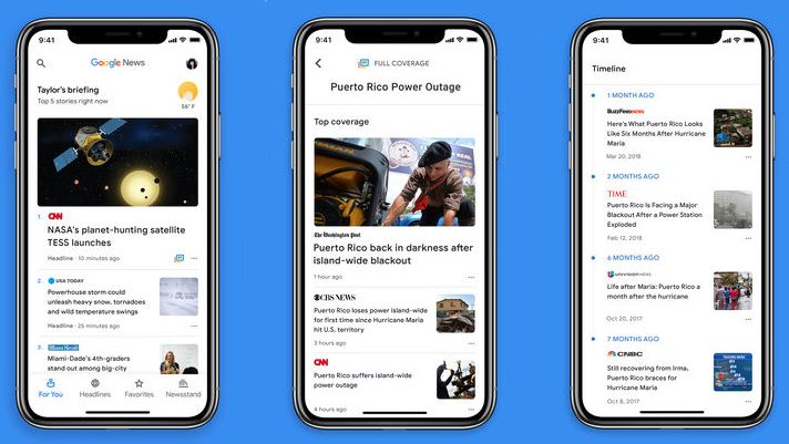 Google News app for iOS