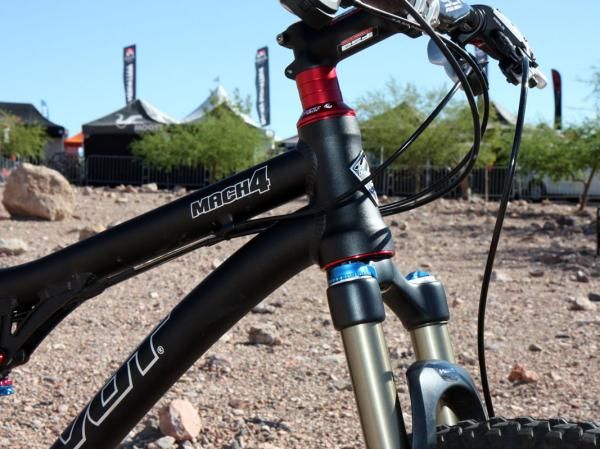 The new Pivot Mach 4 gets a tapered head tube for 2011.