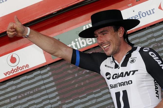 John Degenkolb (Giant-Shimano) wears his new winner's hat on the stage 4 podium