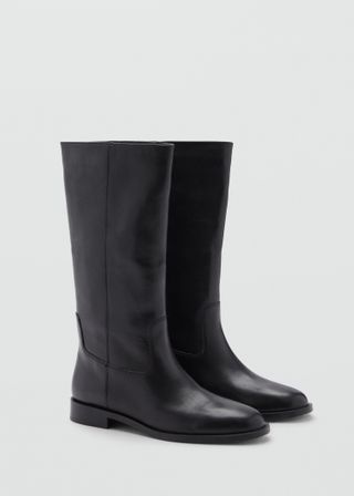 Knee-High Leather Boots - Women | Mango United Kingdom