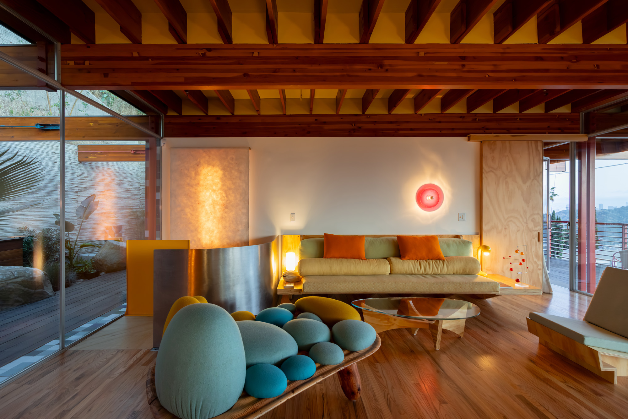 Cano House, a colour orthogonal home nestled in a los angeles hill