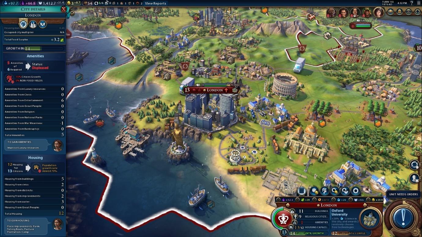 Building a civilization in Sid Meier's Civilization VI