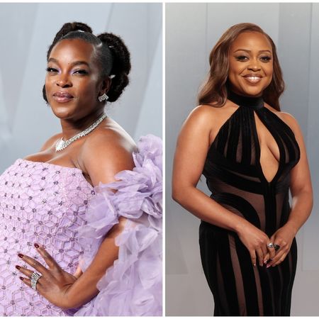 an edit of two black actresses attending the vanity fair oscar party
