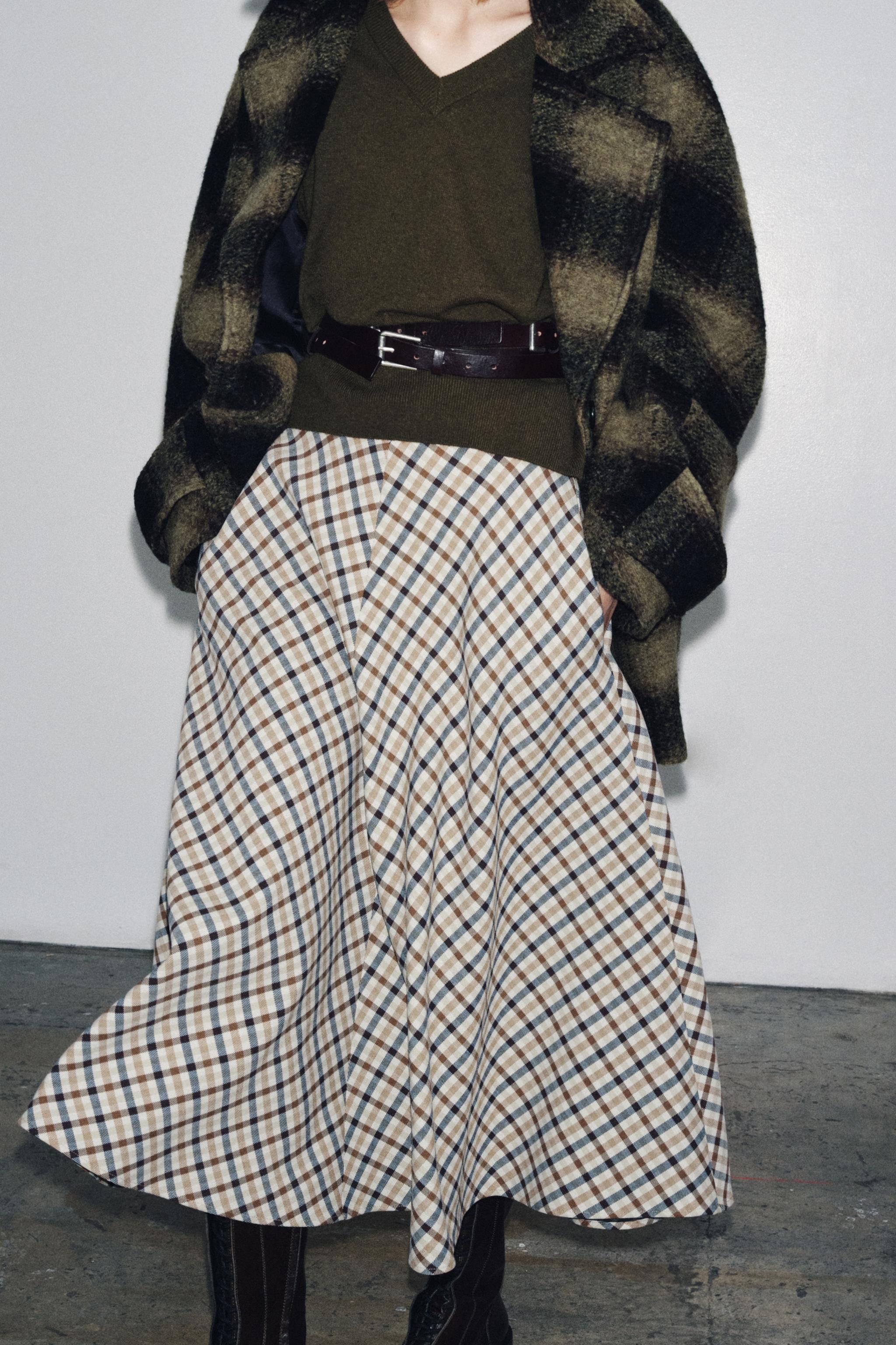 Zw Collection Check Cape Skirt