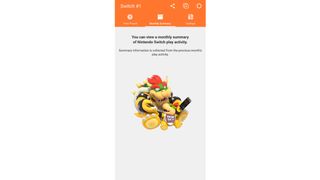 Nintendo Switch parental controls app monthly summary page