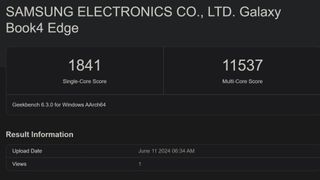 samsung galaxy book4 edge geekbench 6 scores