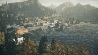 Scenic view of Bright Falls in Alan Wake Remastered