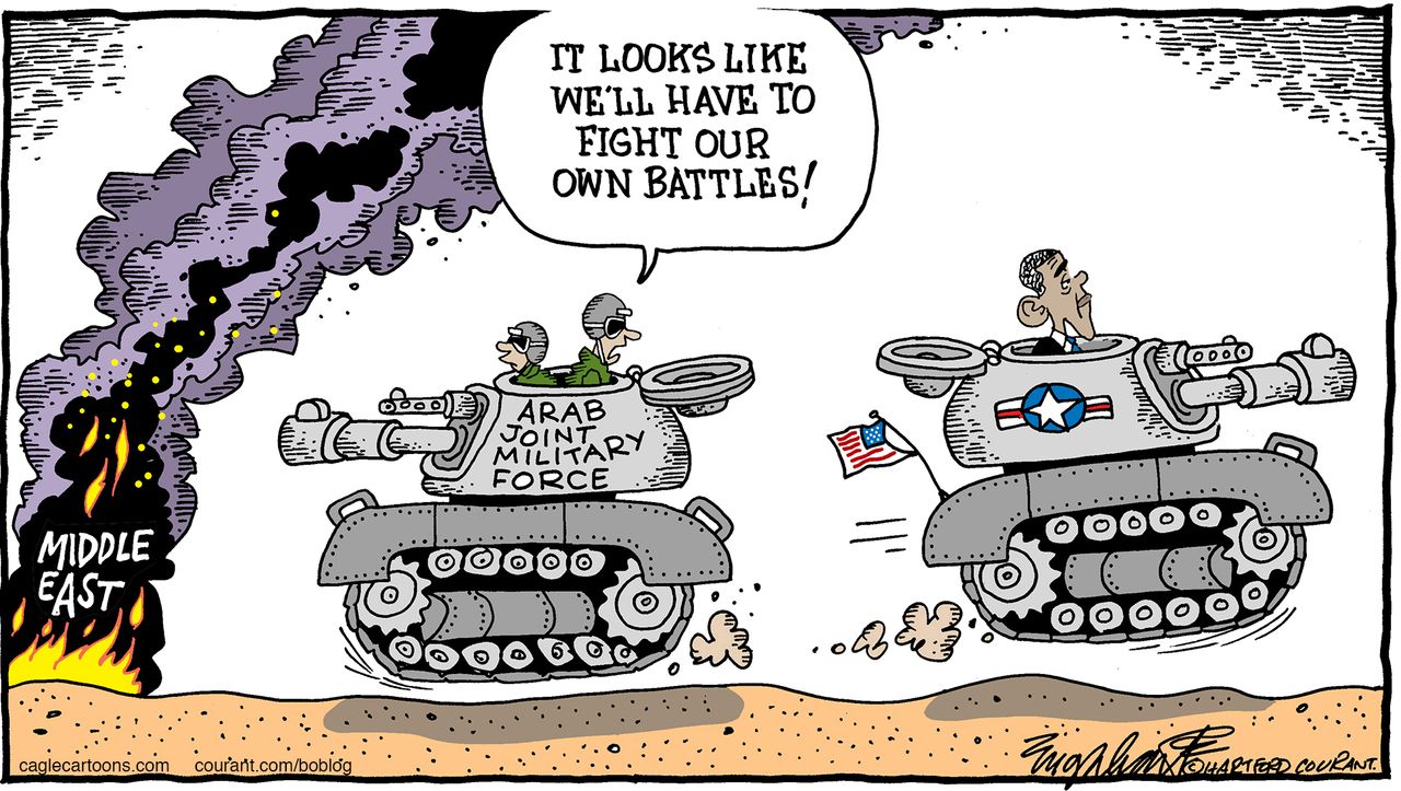 Political cartoon U.S. Middle East violence