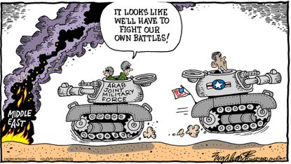 Political cartoon U.S. Middle East violence