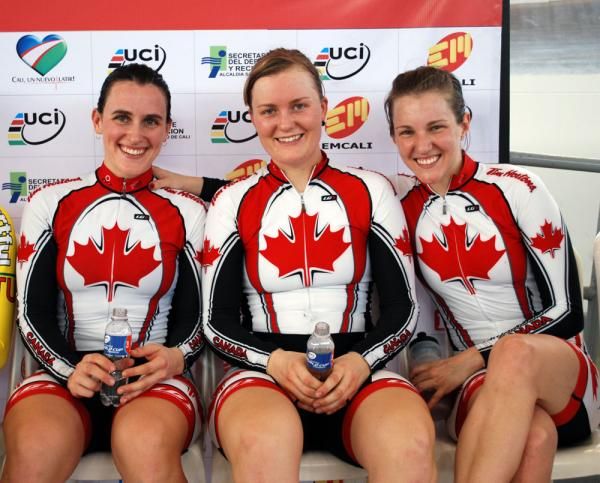 The Canadian girls grin after their win
