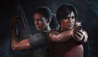 chloe and nadine draw guns in uncharted: lost legacy
