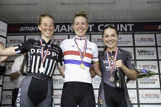 The podium (L-R) Alice Barnes, Hannah Barnes and Lucy Garner