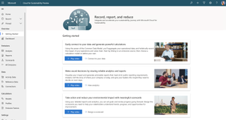 A screen capture of Microsoft's Cloud for Sustainability platform