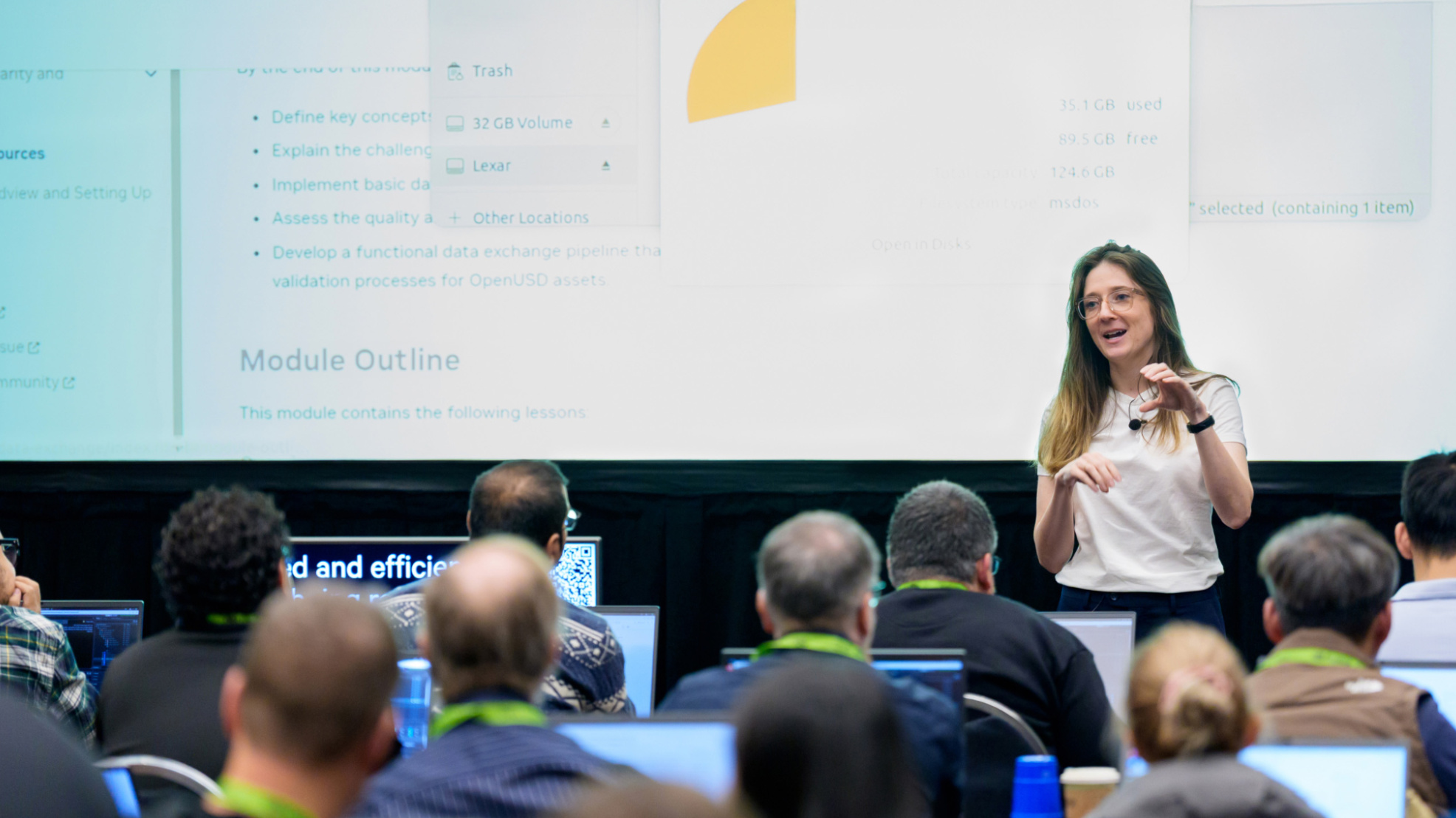 Presenter at a training session at GTC