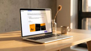 The Wix vibe coding website builder on a mac on a minimalist desk