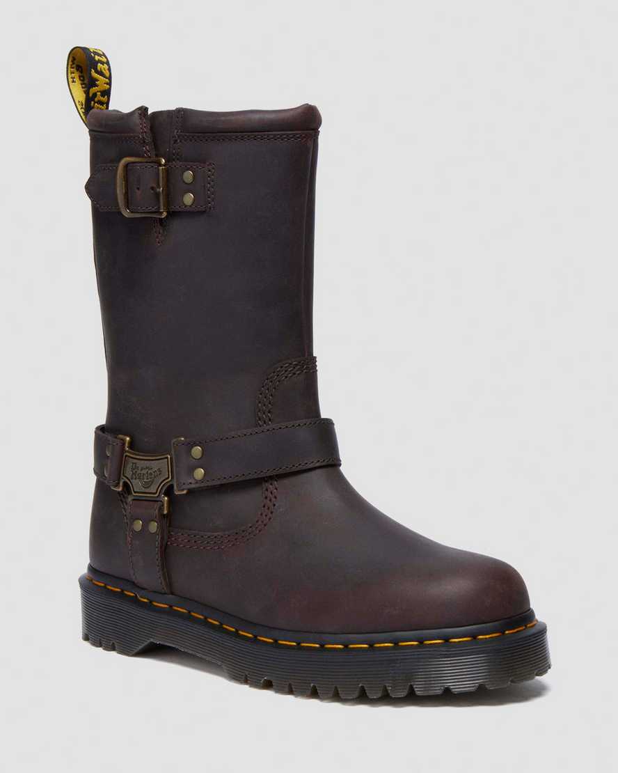 Dr Martens Anistone Hi Leather Biker Boots