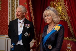 Waxwork of King Charles and Queen Camilla at Madame Tussauds London