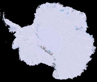 The first high-resolution, three-dimensional portrait of Antarctica, constructed from more than 1,100 images taken by the Landsat 7 satellite.