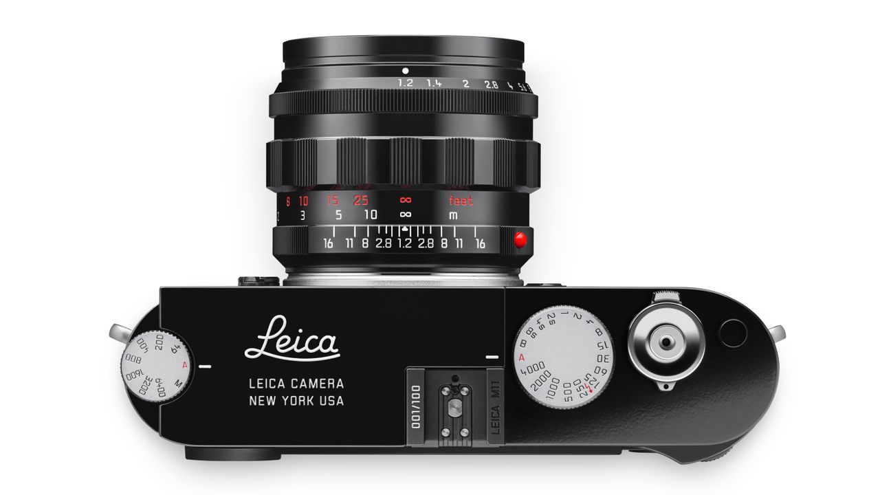 The Leica M11 100 Years of Leica New York special edition camera on a white background