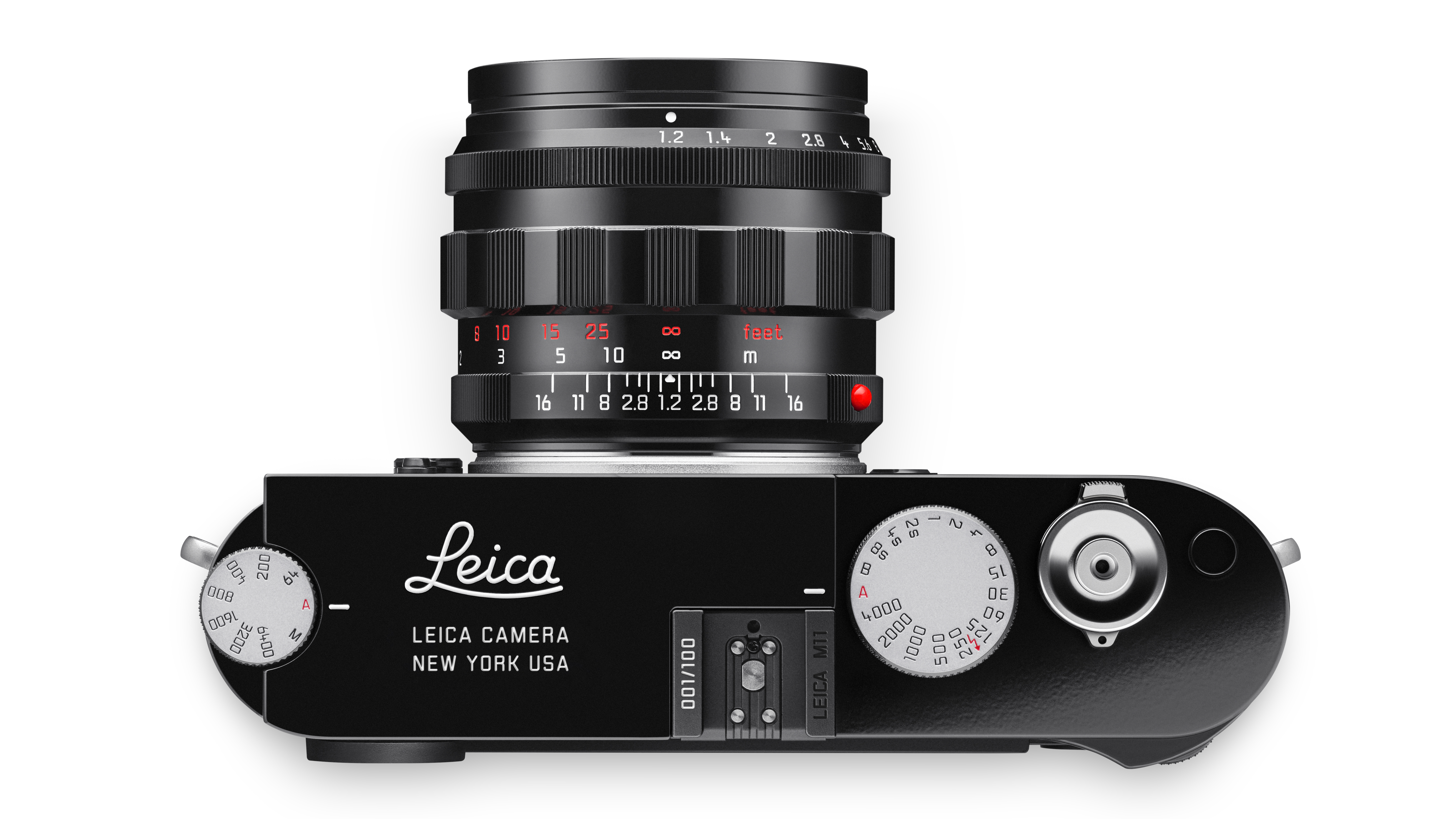 The Leica M11 100 Years of Leica New York special edition camera on a white background