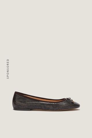 Odissi Studio, Lou Brown Python-Effect Leather Ballerina