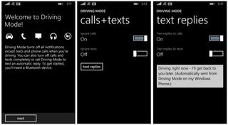 Driving Mode Text/Call Features