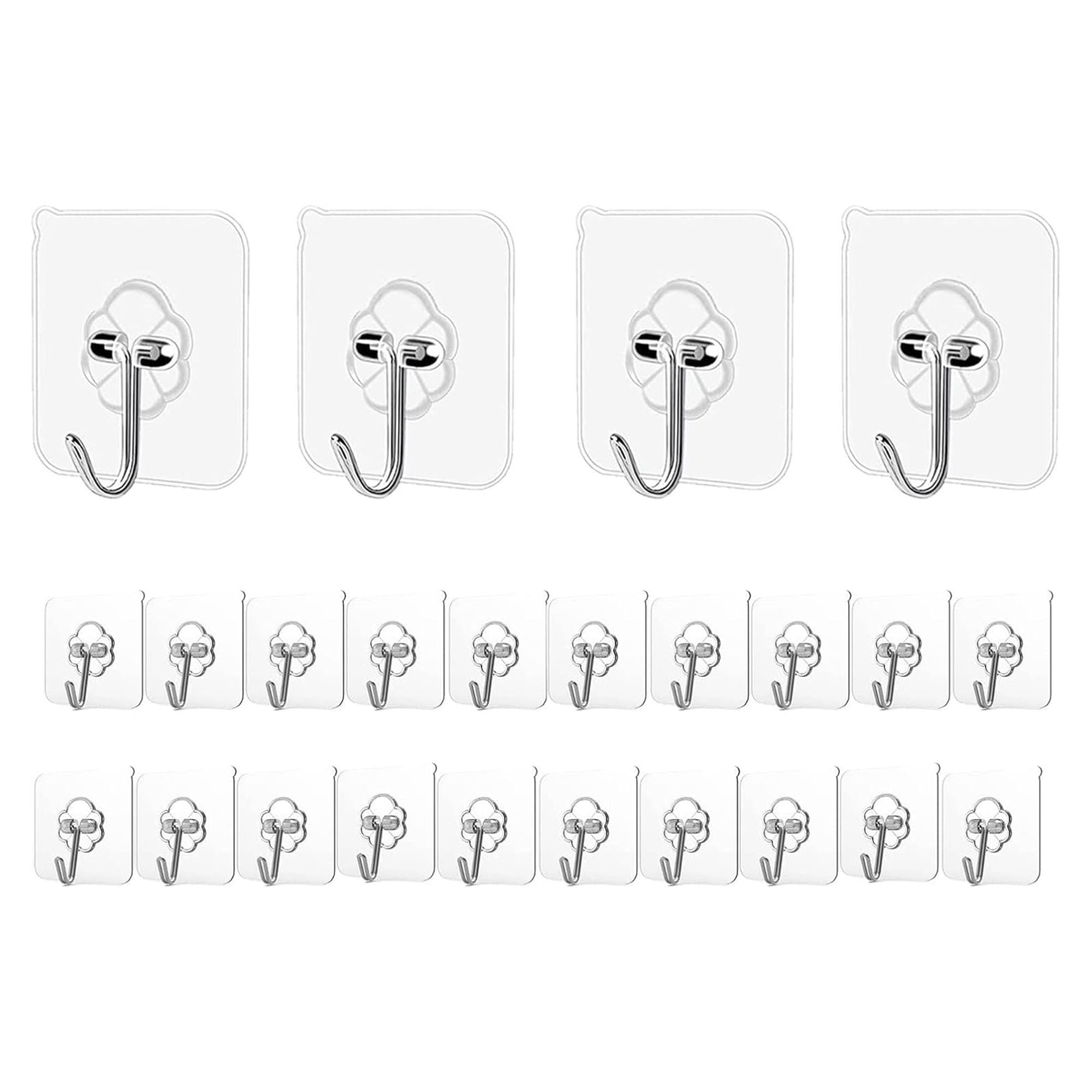 Adhesive Hooks Kitchen Wall Hooks - 24 Pack