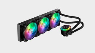 Лучший системы водяного охлаждения AIO 42 Cooler Master MasterLiquid ML360R AIO CPU-кулер на пустом фоне