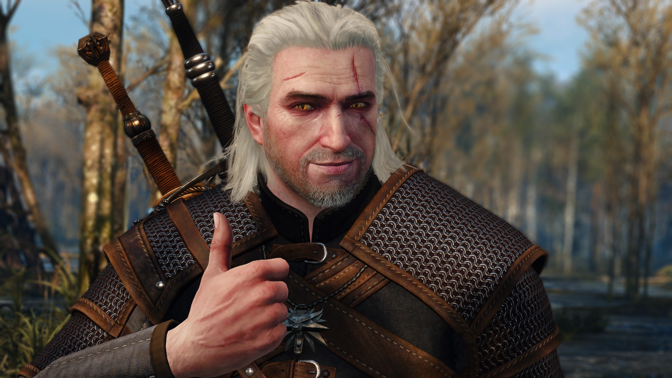 Geralt thumbs up