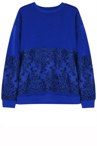 Christopher Kane Lace-Paneled Cotton-Blend Jersey Sweatshirt, £330