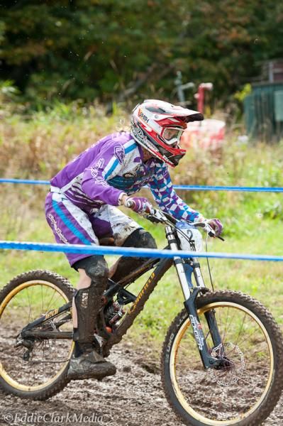 Jackie Harmony kept it together on the slick course to claim the silver medal.