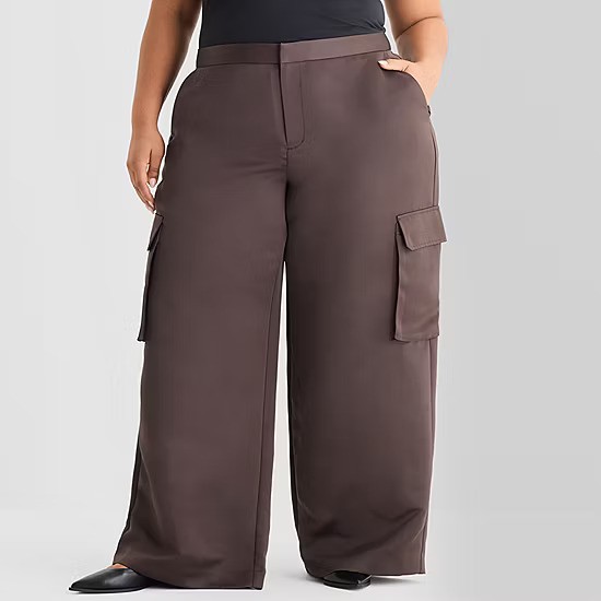 JCPenney, Satin Womens Plus Straight Trouser