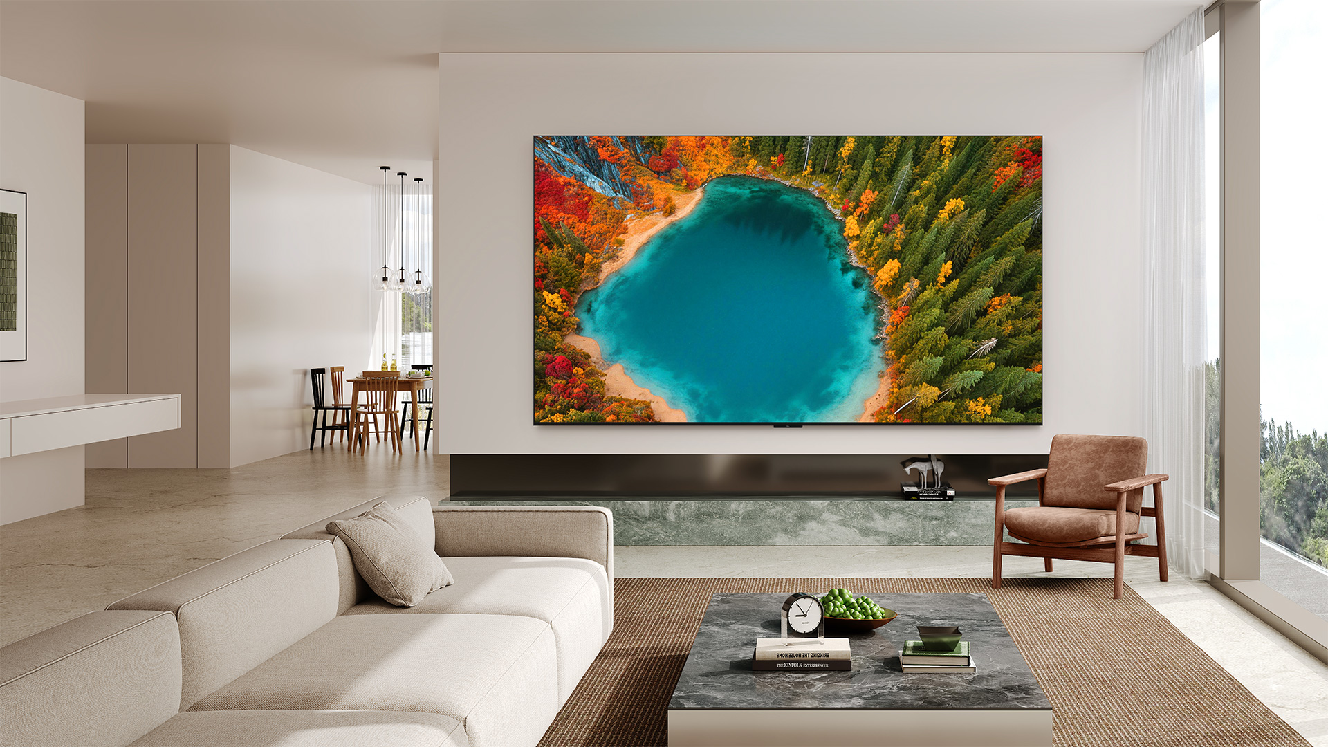TCL C6L QD-Mini LED TV lifestyles showing television in a living room environment