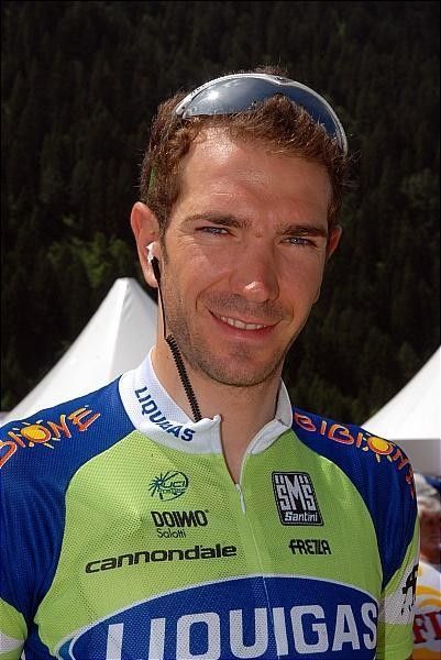 Michael Albasini (Liquigas) on stage.