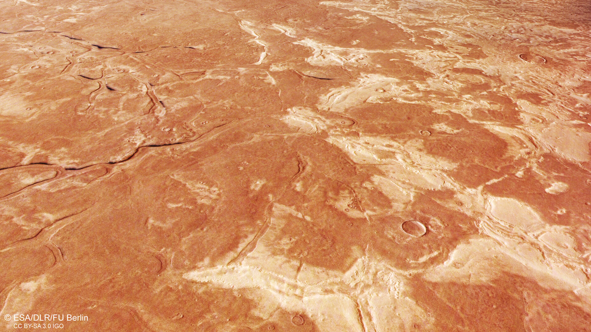 A close look at some of the grabens (left).