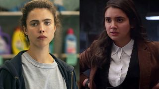 Side-by-side pictures of Margaret Qualley and Geraldine Viswanathan