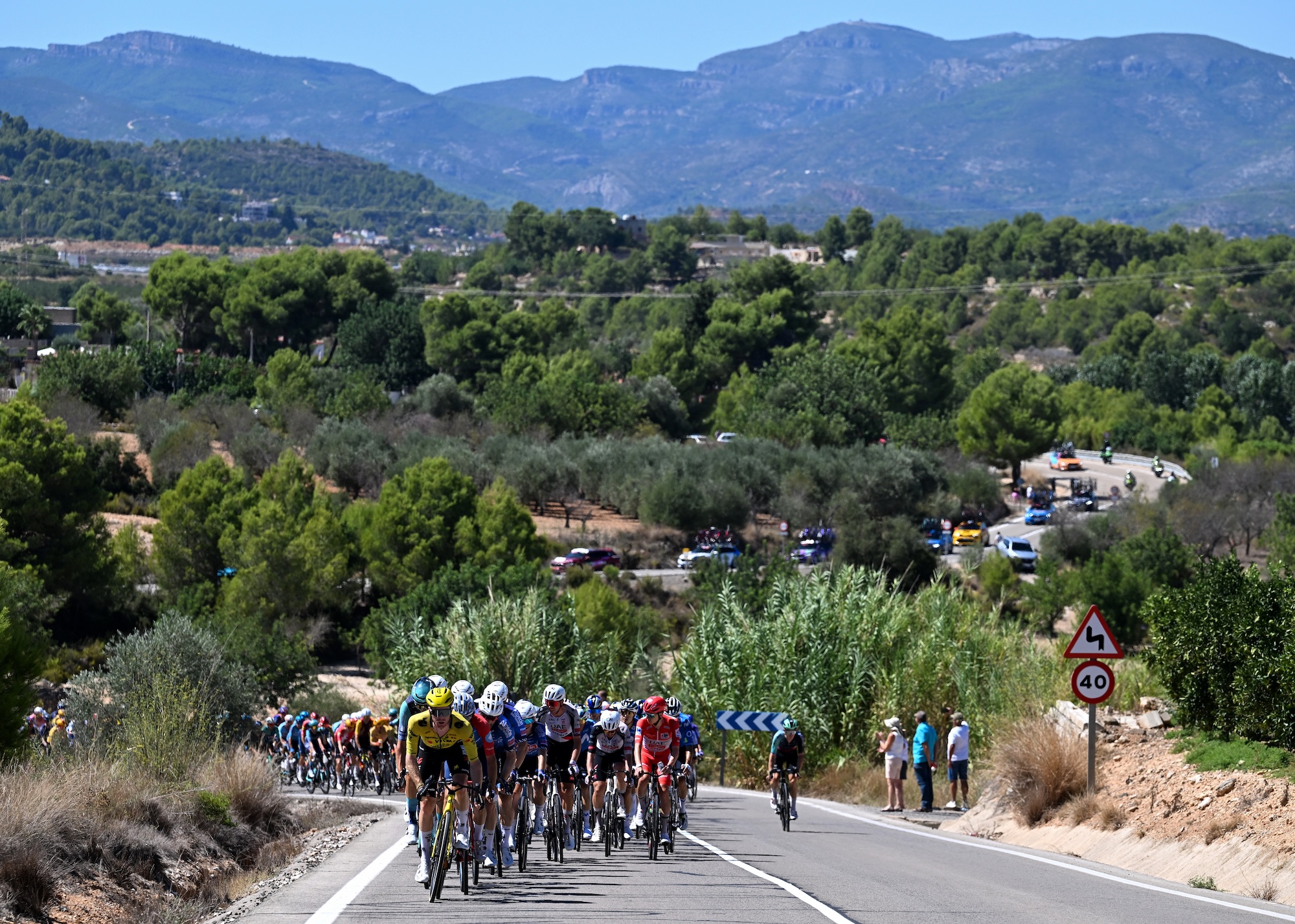 Steven Kruijswijk (Visma-Lease a Bike) leads the peloton on stage 8
