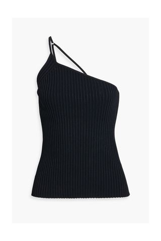 Helmut Lang One-Shoulder Ribbed-Knit Top