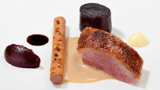 Yorkshire duck with heirloom beetroot, aged balsamic and bee pollen is on the Northcote menu