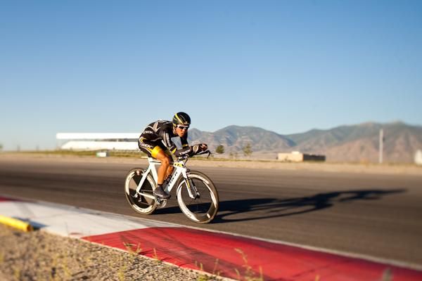 Ryohei Komori (Trek/Livestrong) on the back side of the course.