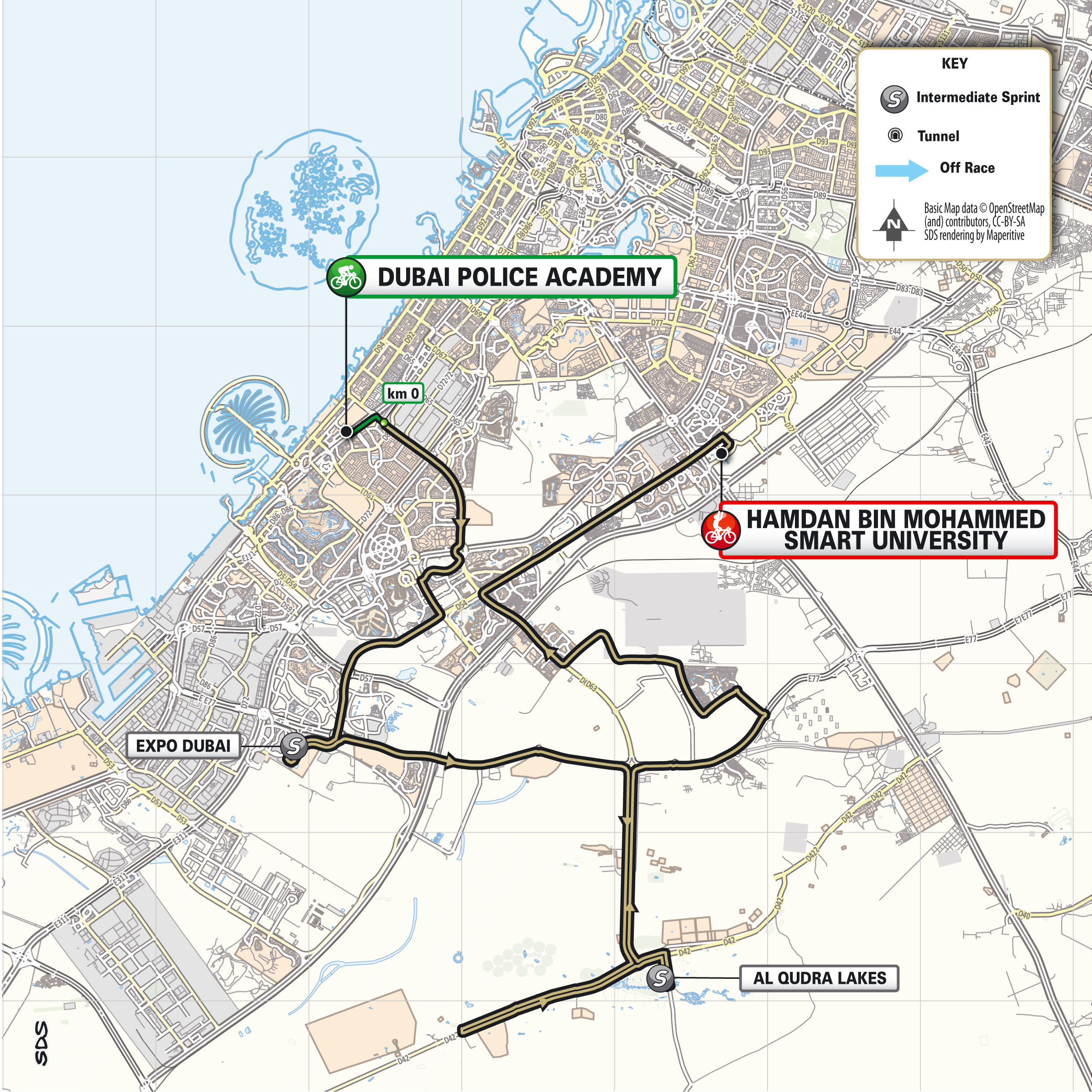 Mapas y perfiles de ruta para el UAE Tour Women 2026