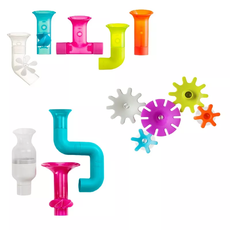 Boon, Bundle Building Toddler Bath Tub Toy with Pipes Cogs and Tubes