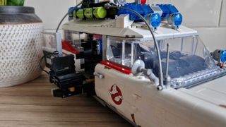 Closeup of the gunner seat in Lego Ghostbusters ECTO-1