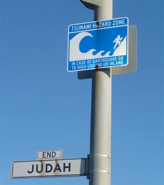 tsunami hazard sign