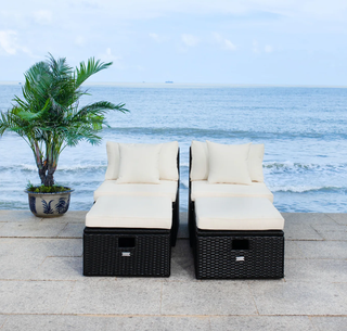 outdoor storage chaise lounge pair