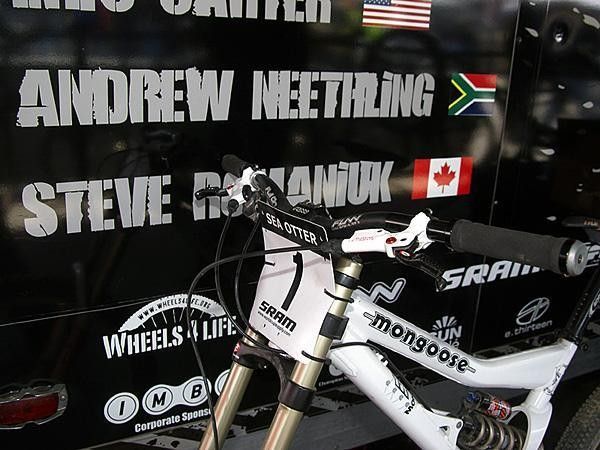 Need some street cred? The new Mongoose Boot'R was put through its paces at Sea Otter by team rider Andrew Neethling who proudly wore the number one plate.