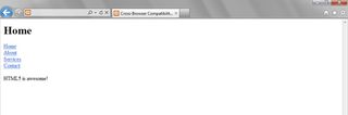 Figure 1-7 The same HTML web page displayed in Internet Explorer (using IE7 compatibility mode)