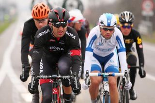 Jan Barta of the Czech Republic and Bora - Argon 18 leads a reakaway group during the 2015 Milan-San Remo.