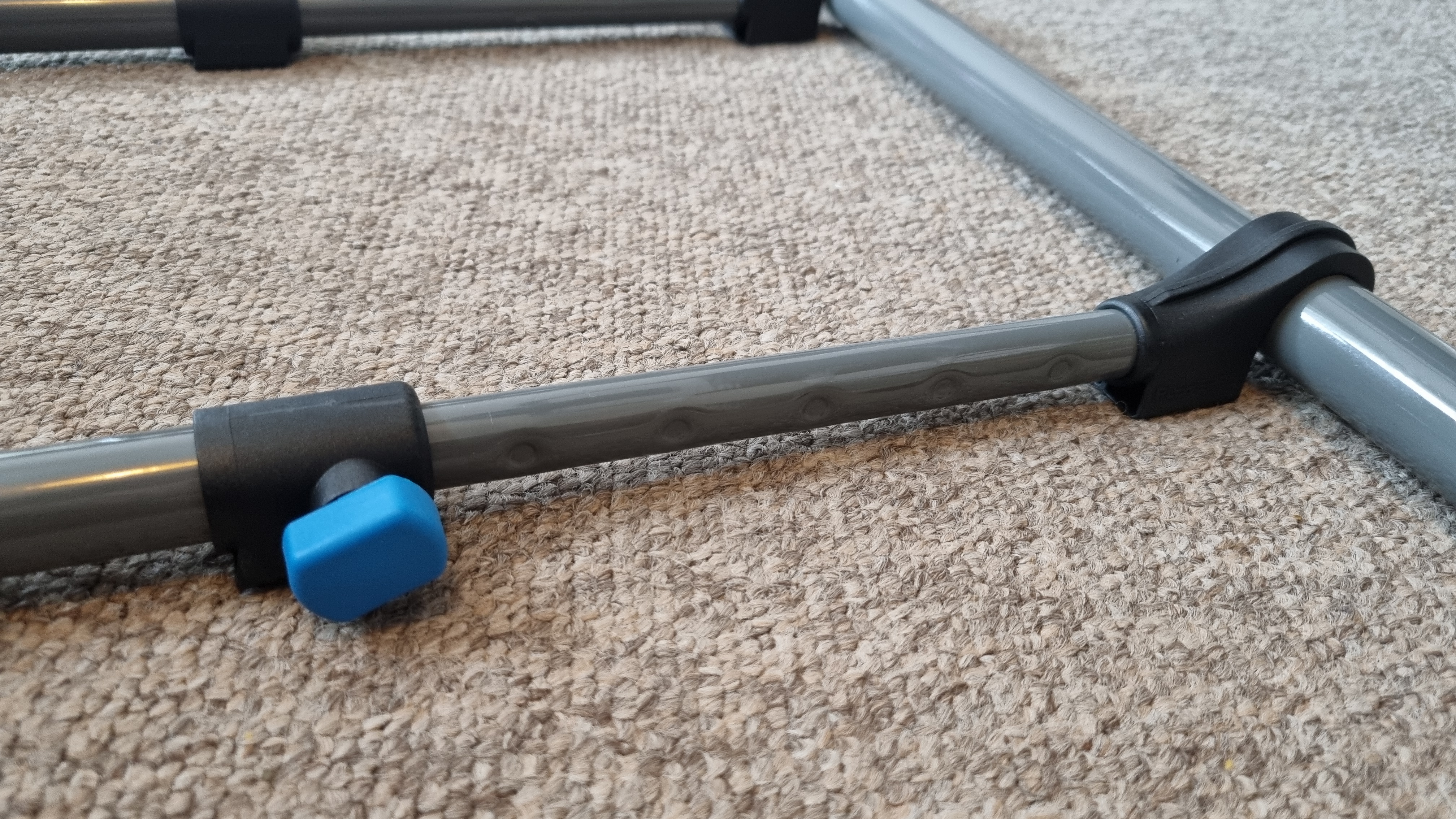 The adjustable pedal distance locking sliders on the Logitech Playseat Challenge X